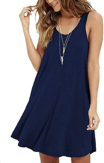 Women's Nightgown Sleeveless Sleepwear Comfy Nightshirt Chemise Sleep Dress